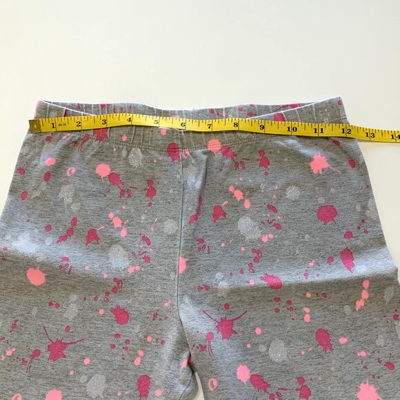 OshKosh/Champion 2 Girls Leggings. Size 14/16. Gray. Pink Splatter. Stretchy - Picture 8 of 10